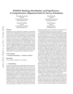 RADIUS: Ranking, Distribution, and Significance - A Comprehensive Alignment Suite for Survey Simulation