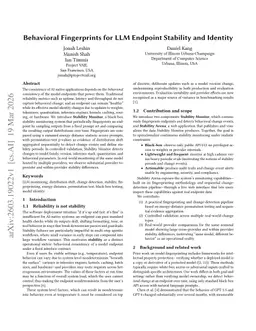 Behavioral Fingerprints for LLM Endpoint Stability and Identity
