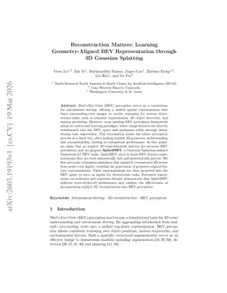 Reconstruction Matters: Learning Geometry-Aligned BEV Representation through 3D Gaussian Splatting
