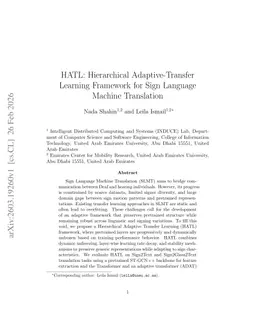 HATL: Hierarchical Adaptive-Transfer Learning Framework for Sign Language Machine Translation