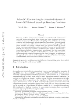 FalconBC: Flow matching for Amortized inference of Latent-CONditioned physiologic Boundary Conditions