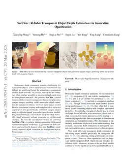 SeeClear: Reliable Transparent Object Depth Estimation via Generative Opacification