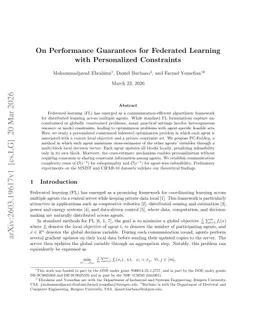 On Performance Guarantees for Federated Learning with Personalized Constraints