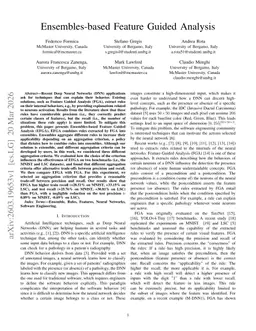 Ensembles-based Feature Guided Analysis