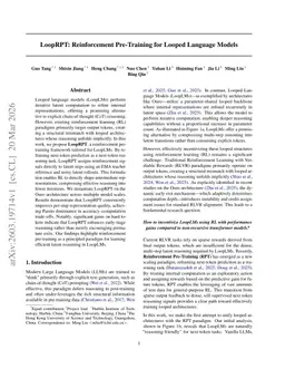 LoopRPT: Reinforcement Pre-Training for Looped Language Models