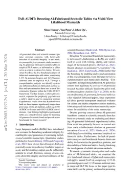 TAB-AUDIT: Detecting AI-Fabricated Scientific Tables via Multi-View Likelihood Mismatch