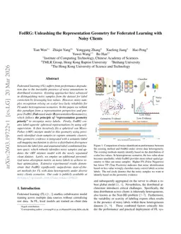 FedRG: Unleashing the Representation Geometry for Federated Learning with Noisy Clients