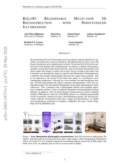 ReLi3D: Relightable Multi-view 3D Reconstruction with Disentangled Illumination