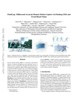 FlashCap: Millisecond-Accurate Human Motion Capture via Flashing LEDs and Event-Based Vision