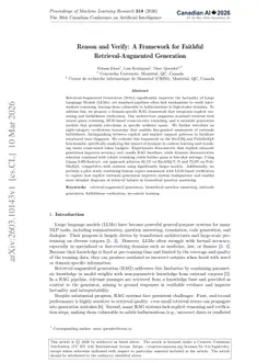 Reason and Verify: A Framework for Faithful Retrieval-Augmented Generation