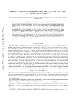 Adaptive Activation Cancellation for Hallucination Mitigation in Large Language Models