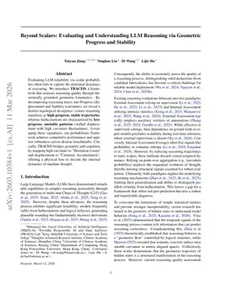 Beyond Scalars: Evaluating and Understanding LLM Reasoning via Geometric Progress and Stability