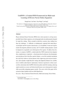 UniPINN: A Unified PINN Framework for Multi-task Learning of Diverse Navier-Stokes Equations