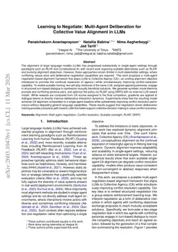 Learning to Negotiate: Multi-Agent Deliberation for Collective Value Alignment in LLMs