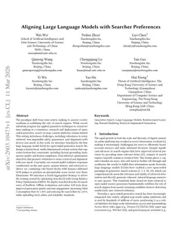 Aligning Large Language Models with Searcher Preferences