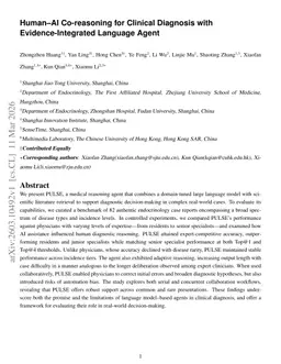 Human-AI Co-reasoning for Clinical Diagnosis with Evidence-Integrated Language Agent