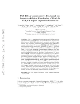 PET-F2I: A Comprehensive Benchmark and Parameter-Efficient Fine-Tuning of LLMs for PET/CT Report Impression Generation