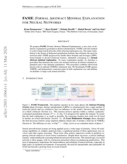 FAME: Formal Abstract Minimal Explanation for Neural Networks