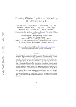 Emulating Clinician Cognition via Self-Evolving Deep Clinical Research