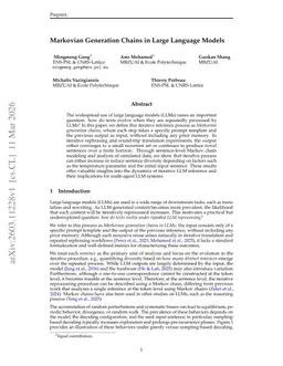 Markovian Generation Chains in Large Language Models