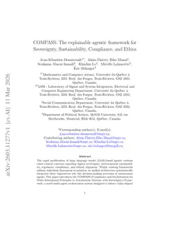 COMPASS: The explainable agentic framework for Sovereignty, Sustainability, Compliance, and Ethics