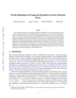 On the Robustness of Langevin Dynamics to Score Function Error