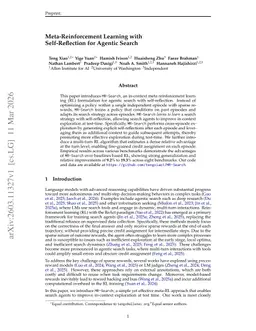 Meta-Reinforcement Learning with Self-Reflection for Agentic Search