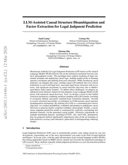 LLM-Assisted Causal Structure Disambiguation and Factor Extraction for Legal Judgment Prediction