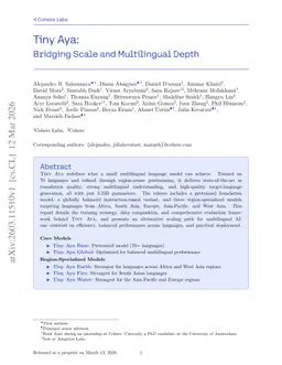 Tiny Aya: Bridging Scale and Multilingual Depth