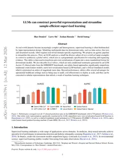 LLMs can construct powerful representations and streamline sample-efficient supervised learning