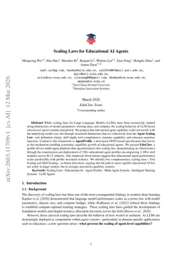 Scaling Laws for Educational AI Agents