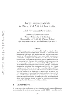 Large Language Models for Biomedical Article Classification