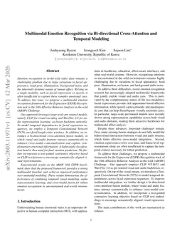 Multimodal Emotion Recognition via Bi-directional Cross-Attention and Temporal Modeling