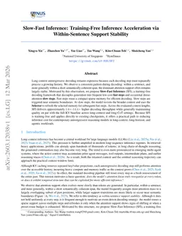 Slow-Fast Inference: Training-Free Inference Acceleration via Within-Sentence Support Stability