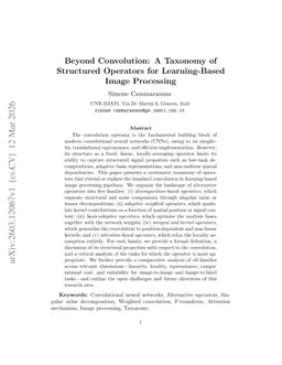 Beyond Convolution: A Taxonomy of Structured Operators for Learning-Based Image Processing