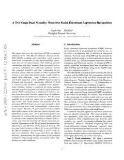 A Two-Stage Dual-Modality Model for Facial Emotional Expression Recognition