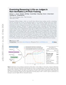 Examining Reasoning LLMs-as-Judges in Non-Verifiable LLM Post-Training