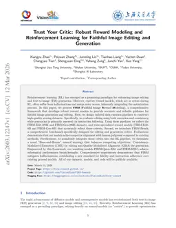 Trust Your Critic: Robust Reward Modeling and Reinforcement Learning for Faithful Image Editing and Generation