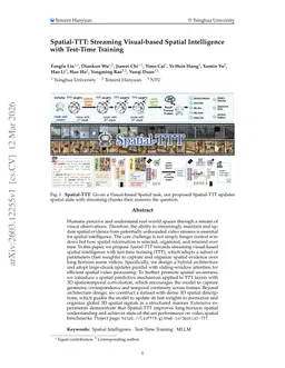 Spatial-TTT: Streaming Visual-based Spatial Intelligence with Test-Time Training