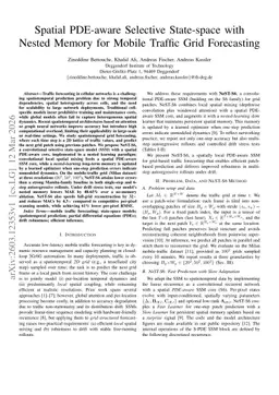 Spatial PDE-aware Selective State-space with Nested Memory for Mobile Traffic Grid Forecasting