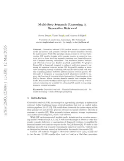 Multi-Step Semantic Reasoning in Generative Retrieval