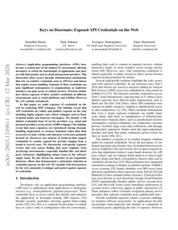 Keys on Doormats: Exposed API Credentials on the Web