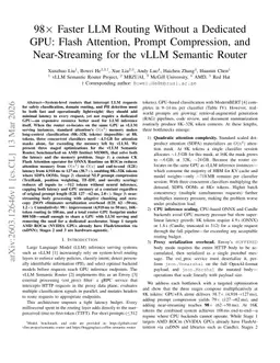 98$\times$ Faster LLM Routing Without a Dedicated GPU: Flash Attention, Prompt Compression, and Near-Streaming for the vLLM Semantic Router