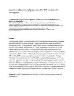 Experimental evidence of progressive ChatGPT models self-convergence