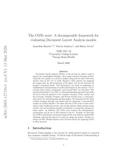The COTe score: A decomposable framework for evaluating Document Layout Analysis models