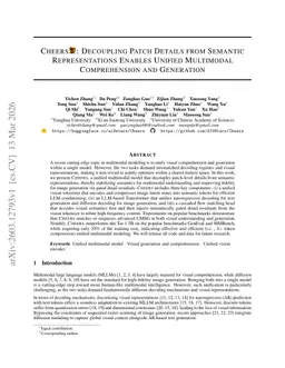 Cheers: Decoupling Patch Details from Semantic Representations Enables Unified Multimodal Comprehension and Generation