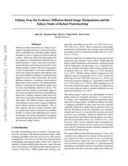 Editing Away the Evidence: Diffusion-Based Image Manipulation and the Failure Modes of Robust Watermarking