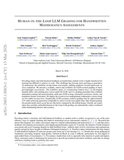 Human-in-the-Loop LLM Grading for Handwritten Mathematics Assessments