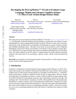 Developing the PsyCogMetrics AI Lab to Evaluate Large Language Models and Advance Cognitive Science -- A Three-Cycle Action Design Science Study