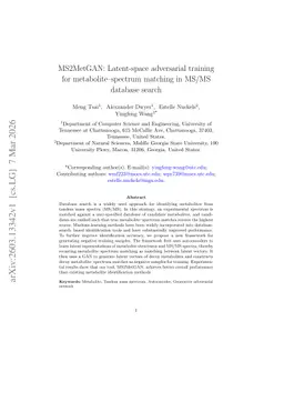 MS2MetGAN: Latent-space adversarial training for metabolite-spectrum matching in MS/MS database search